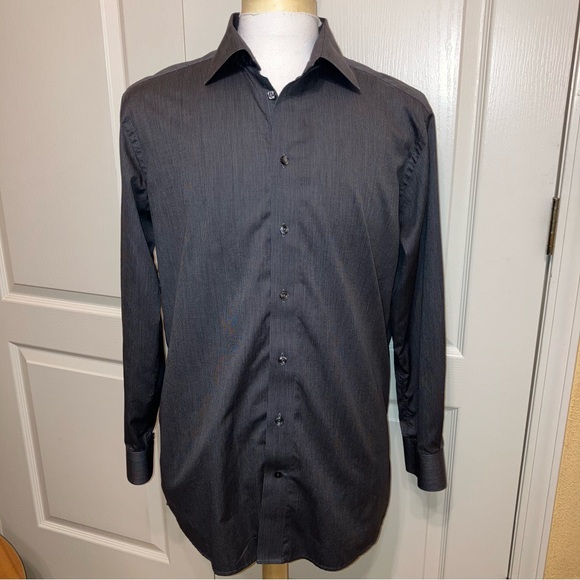 ETON Contemporary Shirt CHARCOAL Long Sleeve COTTON - Sz 17.5 (44) Excellent! - Picture 3 of 16
